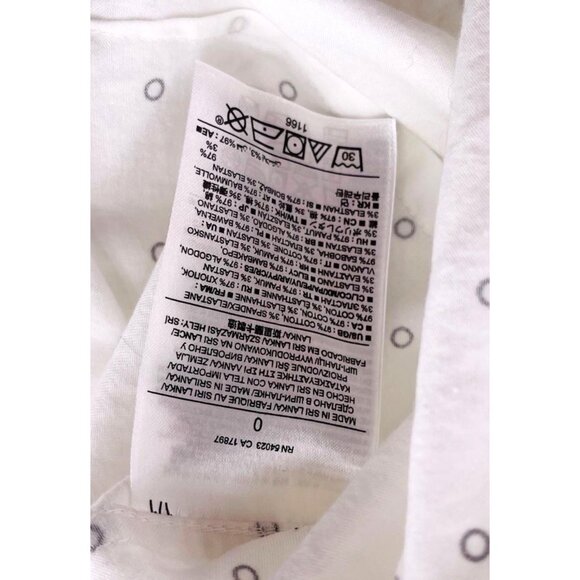 Banana Republic Women's White Sleeveless Button-Up Shirt Non-Iron Polka Dot sz 0 - Picture 3 of 5